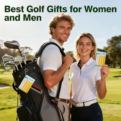 Golf Club Distance Card, 2 Pack Waterproof Golf Yardage Card, Range Chart, Quick Reference Guide with Clip, Golf Accessories for Men and Women Golfers - color: 2PCS Yellow-Gentlemen
