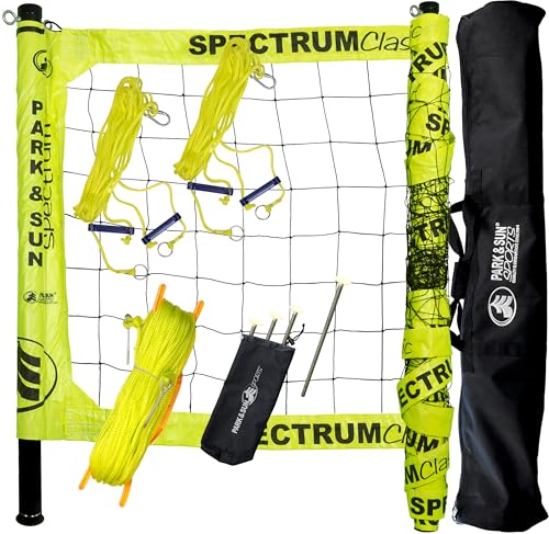 Park & Sun Sports Spectrum Classic: Adjustable Professional Outdoor Volleyball Net System - color: Classic Yellow