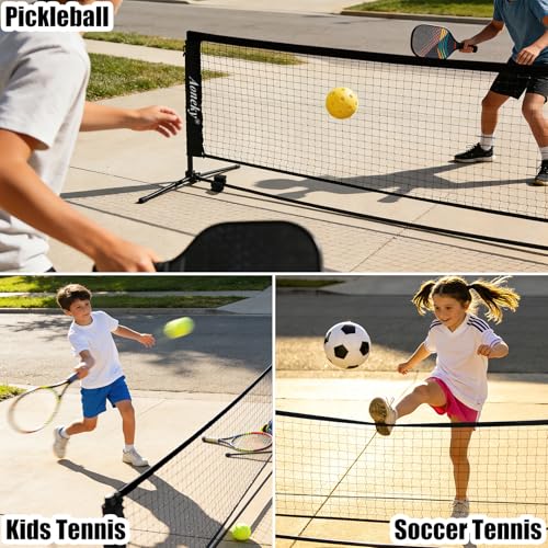 Aoneky Mini Portable Tennis Net for Driveway - Kids Soccer Tennis Net - Pickleball Net - size: 10 Feet