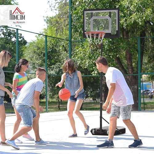 Soozier Portable Basketball Hoop System Stand with 33in Backboard, Height Adjustable 5FT-7FT Basketball Goal for Indoor Outdoor Use