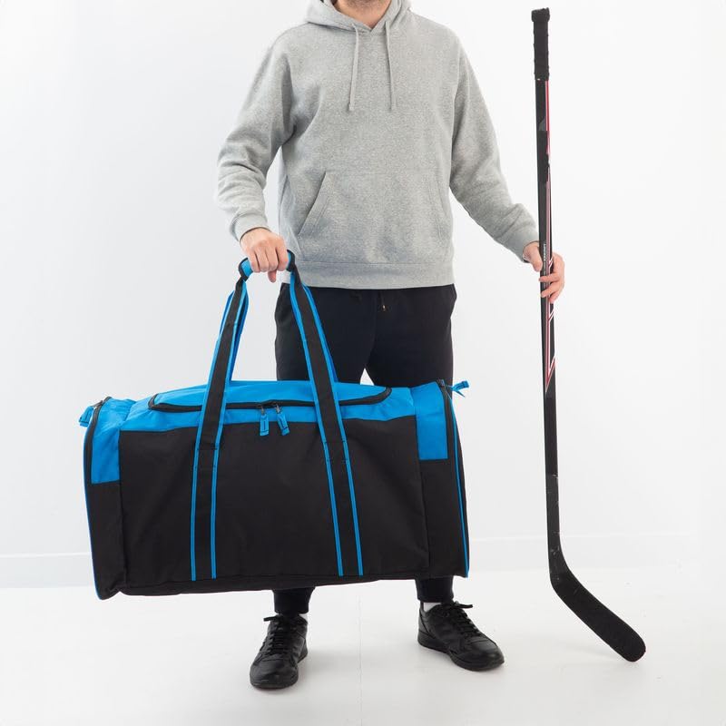 Jetstream Heavy Duty Multi Pocket Durable Sports Gym Equipment Travel Duffel Bag - color: L 32" Blue, size: 32IN