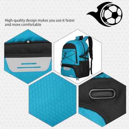 Goloni 30L Sports Backpack with Ball Compartment & Ventilated Shoe Pocket,Basketball Soccer Bag for Youth Boys Girls - color: Blue