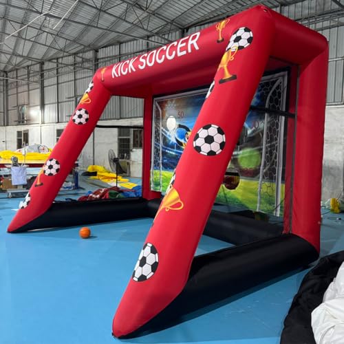 Inflatable Soccer Target Goal Kick Shooting Game Shootout Soccer Toss Game Inflatable Football Gate 13x10x10FT with Blower for Parties, Backyard, School, Team Events