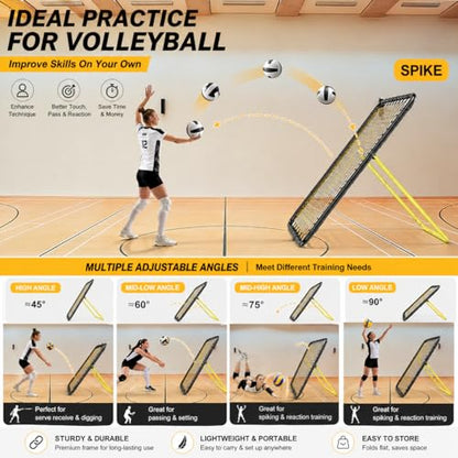 Adjustable Volleyball Rebounder Net 7x4FT/4x4FT– Bounce Back Practice Equipment for Volleyball Spike, Serving Trainer for Lacrosse Training, Ideal for Outdoor Indoor and Backyard Training - size: 7x4FT and 4x4FT