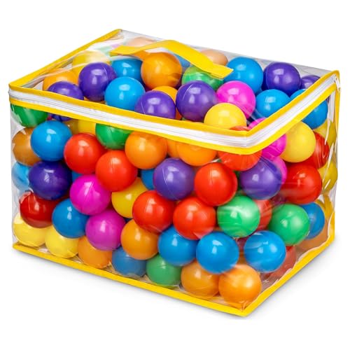 Hovenlay Ball Pit Balls Phthalate Free BPA Free Crush Proof Plastic - 7 Bright Colors in Reusable Play Toys for Kids with Storage Bag - color: 7colors, 200balls