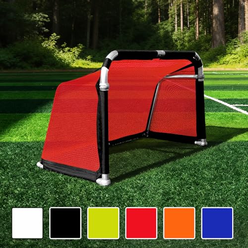 Aluminum Folding Soccer Goal,Portable 4x2.5/5x3/6x4 FT Mini Soccer Goals for Backyard with Carry Bag, 10-Second Set Up & Steady, Training & Team Practice