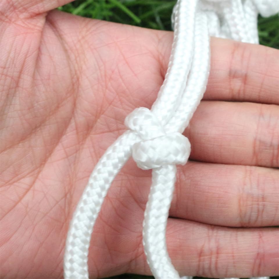 SUPVOX Standard Professional Braided Basketball Net Durable White Polyester for Sports Heavy Duty Design for Use and Weather Resistance