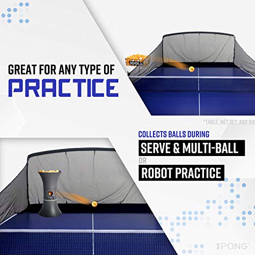 JOOLA iPong Carbon Fiber Table Tennis Ball Catch Net - Practice Net Attaches to Ping Pong Table for Ball Collection During Table Tennis Robot, Serve or Multi-Ball Training