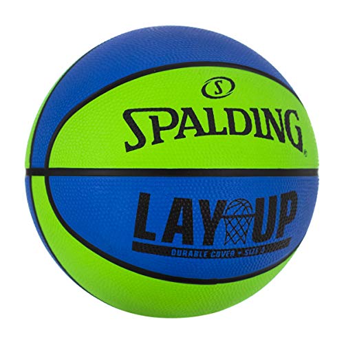 Spalding Layup Mini Rubber Outdoor Basketball - color: Lay Up - Green/Blue