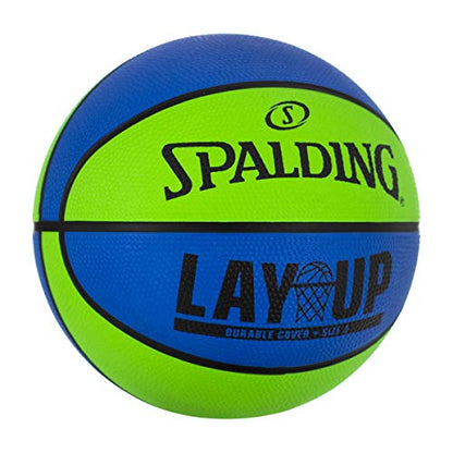 Spalding Layup Mini Rubber Outdoor Basketball - color: Lay Up - Green/Blue