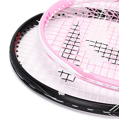 Teloon Tennis Rackets for Adults 2 pcs Recreational -27 inch Tennis Racquet for Men and Women College Students Beginner Tennis Racket.… - color: black-pink