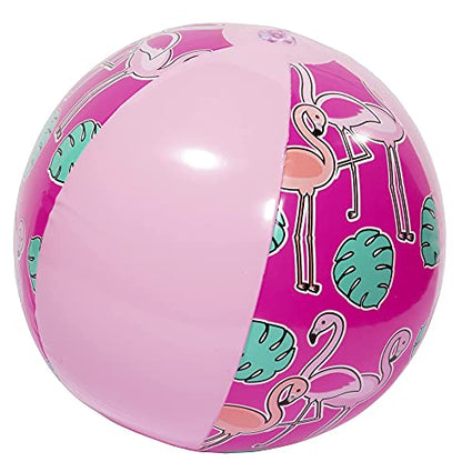 Giant Inflatable Pool Volleyball Net Set w Ball- 12 ft Long XL Size, Durable Thick PVC Material- Flamingo- Easy Inflate- Outdoor/Backyard Summer Swim BBQ Party Fun- Kids, Teens Water Float Game Toy