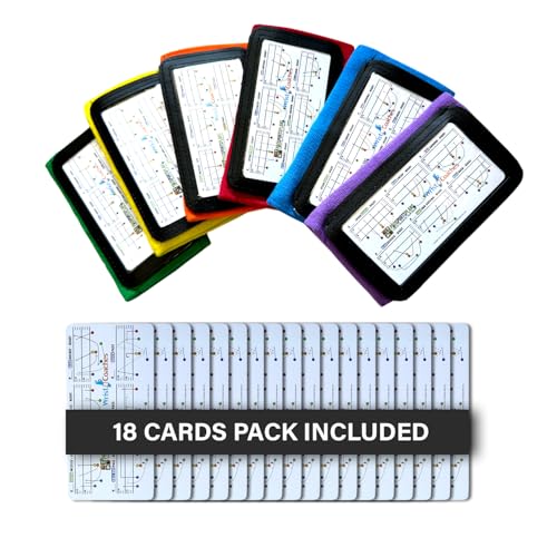 6 Pack Football Play Wristbands with Durable PVC Play Cards, Youth Quarterback Wristband Playbook for 5-on-5 & 6-on-6, Reversible Cards for Coaches & Players