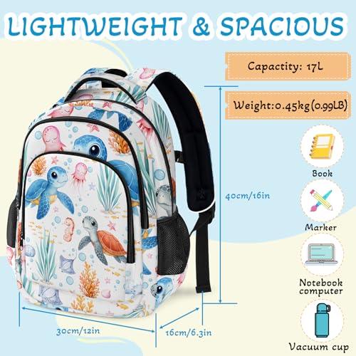 Turtle Backpack for Kids,School Bookbag Large Capacity Adjustable Bookbag Durable Lighting Multi Pockets School Bag Daypack Travel (Turtle) - color: Turtle