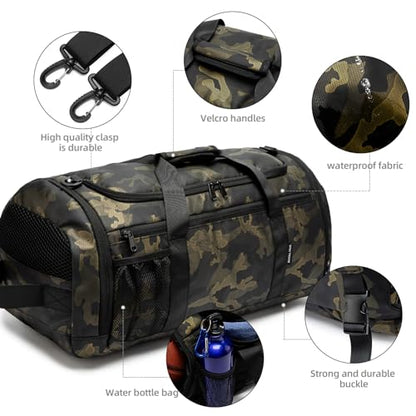 ROYALFAIR Basketball duffel bag Large Sports Bag with Separate Ball Holder & Shoes Compartment,Best for Basketball, football,Volleyball,Gym - color: camouflage