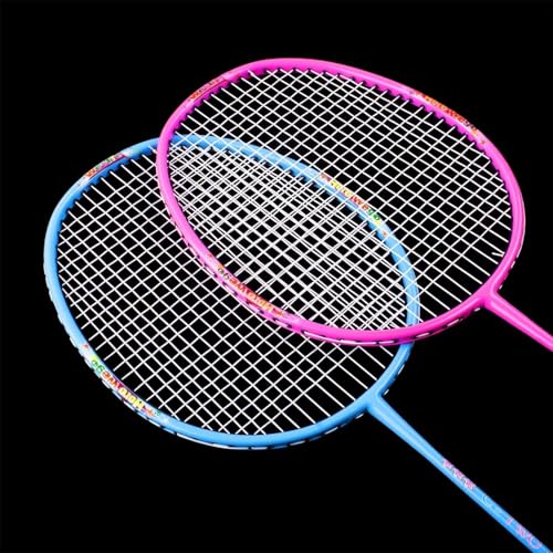Senston Lightweight Beginner Badminton Set with 2 Rackets, 2 Shuttlecocks, Carry Bag - color: Red and Blue