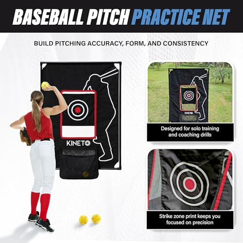 Kineto Training Set – Golf Swing Net, 8-Zone Chipping Target, Baseball Pitch Trainer – Durable, Portable, Tool-Free net for Backyard or Indoor use - size: 2 in 1