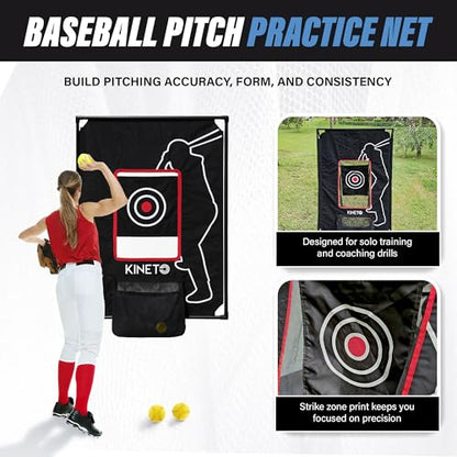 Kineto Training Set – Golf Swing Net, 8-Zone Chipping Target, Baseball Pitch Trainer – Durable, Portable, Tool-Free net for Backyard or Indoor use - size: 2 in 1