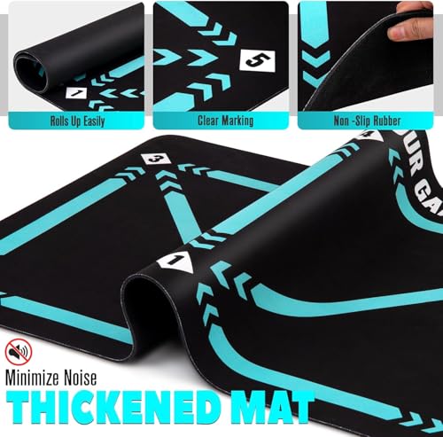 Soccer Training Mat with Video Guide, Kick Trainer & Ball Controller, Soccer Footwork Training Mat for Dribbling, Agility & Coordination, Non-Slip Indoor Outdoor Soccer Training Equipment for All Ages