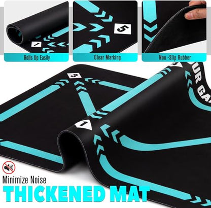 Soccer Training Mat with Video Guide, Kick Trainer & Ball Controller, Soccer Footwork Training Mat for Dribbling, Agility & Coordination, Non-Slip Indoor Outdoor Soccer Training Equipment for All Ages