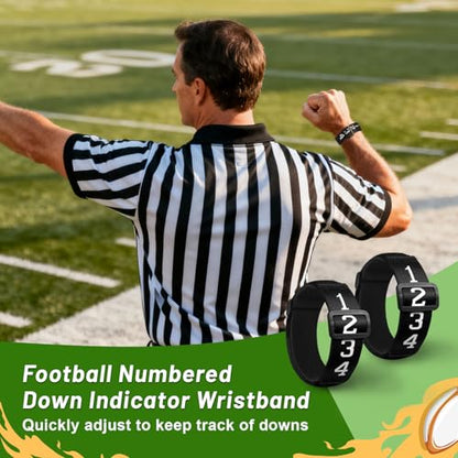 5 Pcs Football Numbered Wrist Down Indicator Down Marker Referee Wristband Indicator Yard Markers Referee Gear, Officials Equipment for Football Games