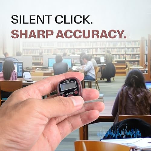 CINCY Clicker Counter with LED for Day & Night Use | Instant Reset, Accurate & Quiet, Long Battery Life | for People, Laps, Pitch, Golf, Baseball, Fish Counting, for Prayer, Everyday Prayer – 1 Pack - color: Brown