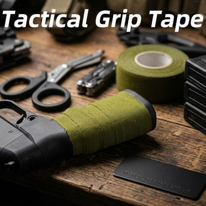 2 Rolls Magsaddle Gun Grip Tape, Non-Reflective, No Residue Goon Grip Tactical Tape for Pistol, Handgun, Rifle, Sports, Tool, Pull Up Bars, Handles, Bats, Rackets, Gym Equipment, Handrails - color: OD Green