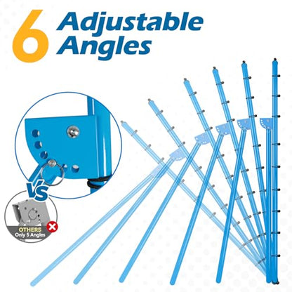 6-Angle Adjustable Volleyball Rebounder Net 7x4ft, High Stable Bounce Back Training Equipment for Practicing Volleying Bumping Spiking with High-Tension Net, PU Volleyball and Pump, Stakes - color: Blue