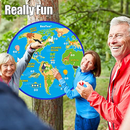 BooTaa 29" Large Dart Board for Kids, Kids Dart Board with Sticky Balls, Boys Toys, Indoor/Sport Outdoor Fun Party Play Game Toys, Birthday Gifts for 3 4 5 6 7 8 9 10 11 12 Year Old Boys Girls - style: Earth America