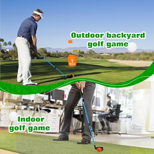 CWLAKON Golf Club Length Adjustable for Backyard Golf Game, Yard Golf Games Club for Toddlers Junior Adults Family, Plastic Golf Club for Indoor Outdoor Golf Training Chipping Games, 2 Pack