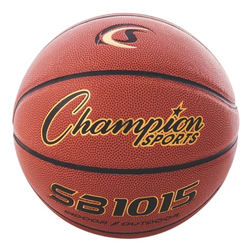 Champion Sports Composite Basketball – Indoor/Outdoor Play – Official, Intermediate & Junior Sizes – Durable Grip & Air Retention - style: Junior, Size 5 (27.5")