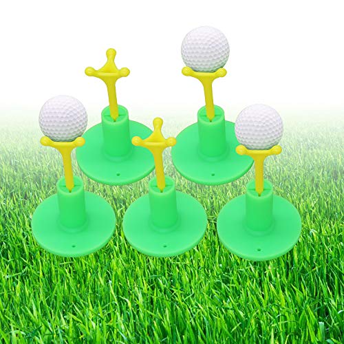 Golf Rubber Tee Holder Set for Golf Driving Range Tee Practice Tool Pack of 5 - color: Green