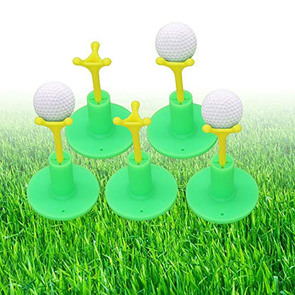Golf Rubber Tee Holder Set for Golf Driving Range Tee Practice Tool Pack of 5 - color: Green
