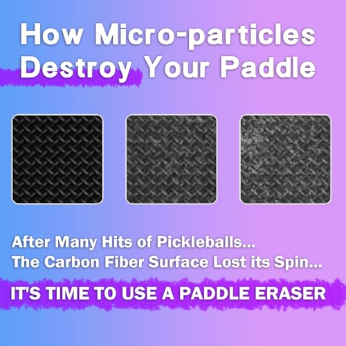 2 Pack Pickleball Paddle Eraser, Pickleball Paddle Cleaner for Raw Carbon Fiber Paddles, Essential Pickleball Accessories, Remove Residue & Dirt, Restore Ball Spin, Decent Pickleball Gift