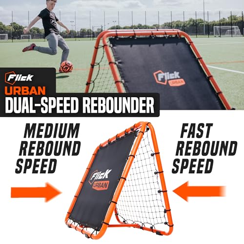 Flick Urban Dual Speed Rebounder – Double-Sided Soccer Rebounder with 6 Adjustable Angles – Soccer Training Equipment for Passing & Control – Suitable for Soccer, Volleyball & Baseball