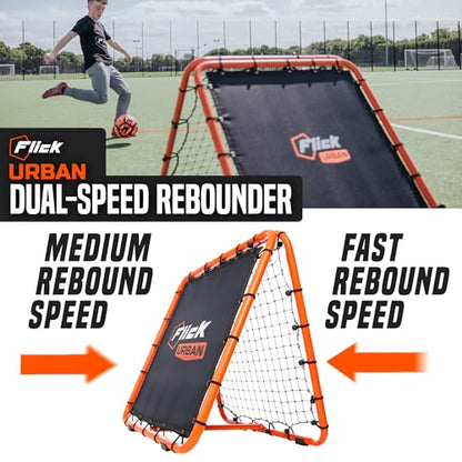 Flick Urban Dual Speed Rebounder – Double-Sided Soccer Rebounder with 6 Adjustable Angles – Soccer Training Equipment for Passing & Control – Suitable for Soccer, Volleyball & Baseball