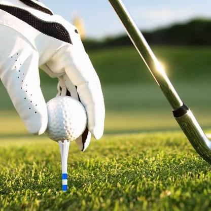 Premium 5 Prongs Plastic Golf Tees 30 Pack 3-1/4" Plastic Golf Tees Low Friction and Resistance Golf Plastic Tees - color: Blue