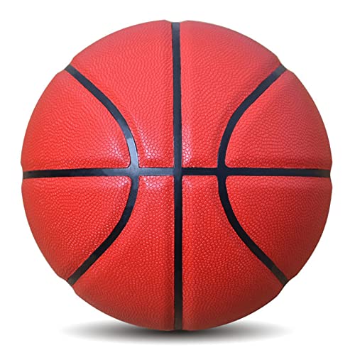 MINDCOLLISION Size 5/6/7 Solid Color Basketball, No Standard Non-Slip Wear-Resistant, Suitable for Indoor and Outdoor Children's Women's Youth Adult Basketball - color: Red, size: No. 5
