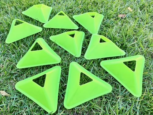 Unicorn Co Premium Football Soccer Agility Plyometric Training Triangle Plate Cones 20pcs - color: Green