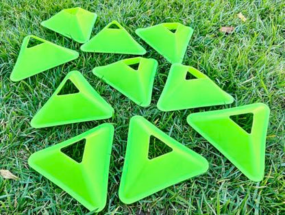 Unicorn Co Premium Football Soccer Agility Plyometric Training Triangle Plate Cones 20pcs - color: Green