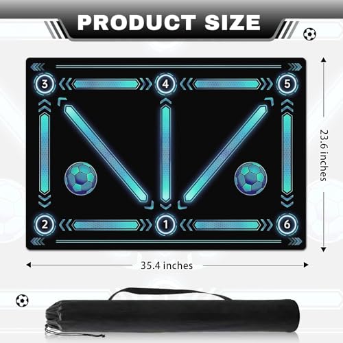 Britimes Soccer Training Mat Football Footstep Training Mat 35 * 24 in - color: Blue Soccer