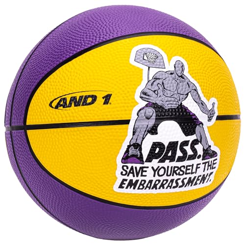 AND1 Mini Basketball Pack Set for Kids (Deflated w/Pump Included): - 7-Inch Premium Youth Size Basketballs, Easy to Grip - color: Smack Talk, size: 3