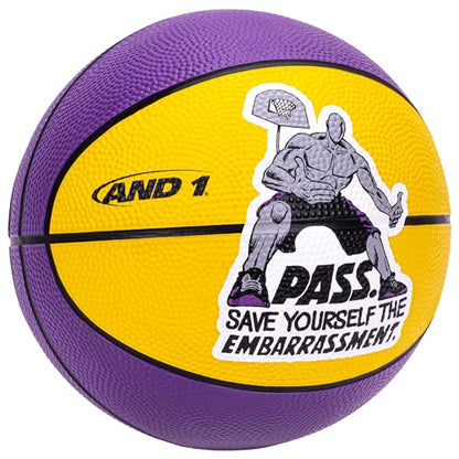 AND1 Mini Basketball Pack Set for Kids (Deflated w/Pump Included): - 7-Inch Premium Youth Size Basketballs, Easy to Grip - color: Smack Talk, size: 3
