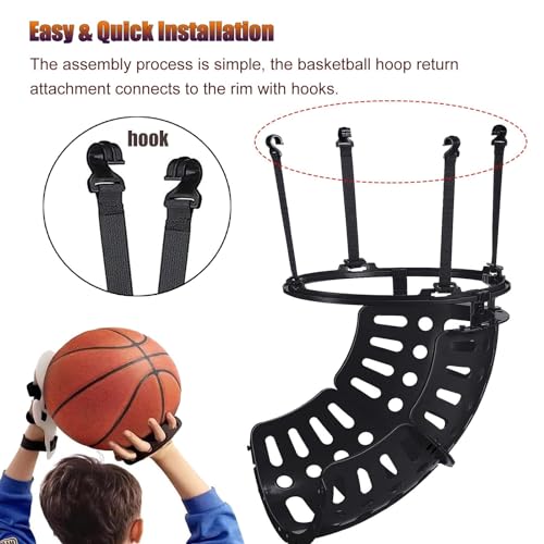 Basketball Shooting Machine 360 Degree Rotatable Basketball Ball Returner, Portable Basketball Shot Returner, Basketball Return Attachment for Hoop Automatic