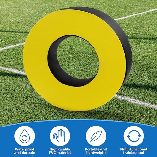 BALAPET Football Tackle Wheel, Football Tackle Ring for Youth,Football Training Equipment Football Tackle Dummies High Elastic Foam and Waterproof PU Leather for Football Practice - size: D28x8"