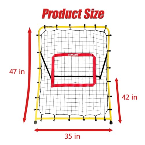 Zonlolo Baseball Pitchback Net, Rebounder Net, Pitching Return Trainer,Three Angles Without Adjusting, Perfect for Solo Playing Catch