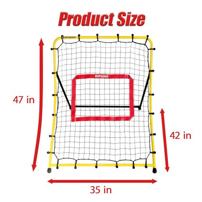 Zonlolo Baseball Pitchback Net, Rebounder Net, Pitching Return Trainer,Three Angles Without Adjusting, Perfect for Solo Playing Catch