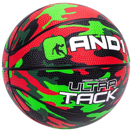 AND1 Mini Basketball Pack Set for Kids (Deflated w/Pump Included): - 7-Inch Premium Youth Size Basketballs, Easy to Grip - color: Neon Camo, size: 3