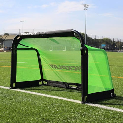 QuickPlay Pro Alu Training Soccer Goals - Portable Pop Up Soccer Goals with Aluminum Frame, Backyard Soccer Nets for Kids Soccer & Soccer Training Equipment with 10-Second Foldable Packdown - size: 5x3'