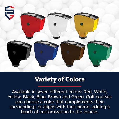 Standard Golf Classic Ball Washer - 4 Ball Capacity Golf Ball Cleaner | Improved Brush Design, Available in 7 Colors, Crank Style with Built-in Overflow Tubes | Perfect for Club Courses, Pros, & Home - color: Red
